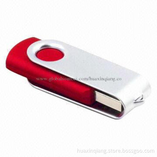 Swivel USB Flash Drive with 64, 128, 256, 512MB, 1, 2, 4, 8, 16GB Capacity